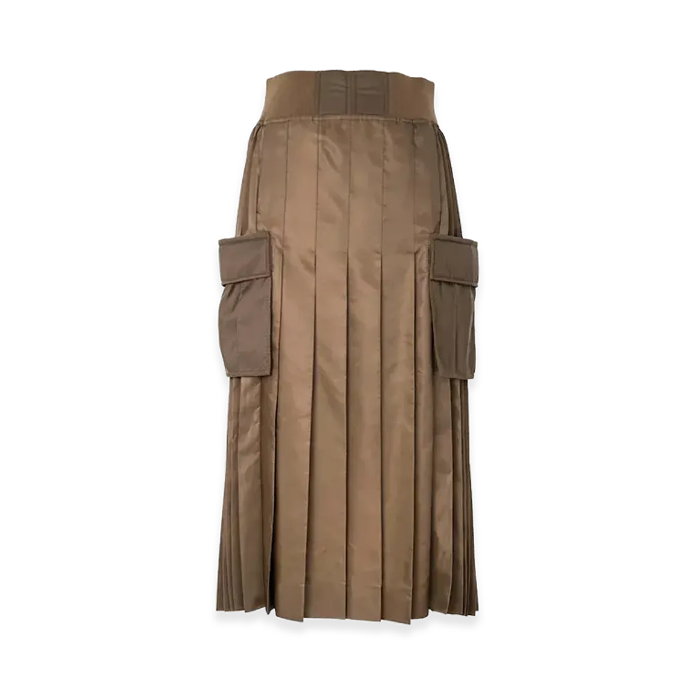 sacai Women's Nylon Twill Skirt "Brown"