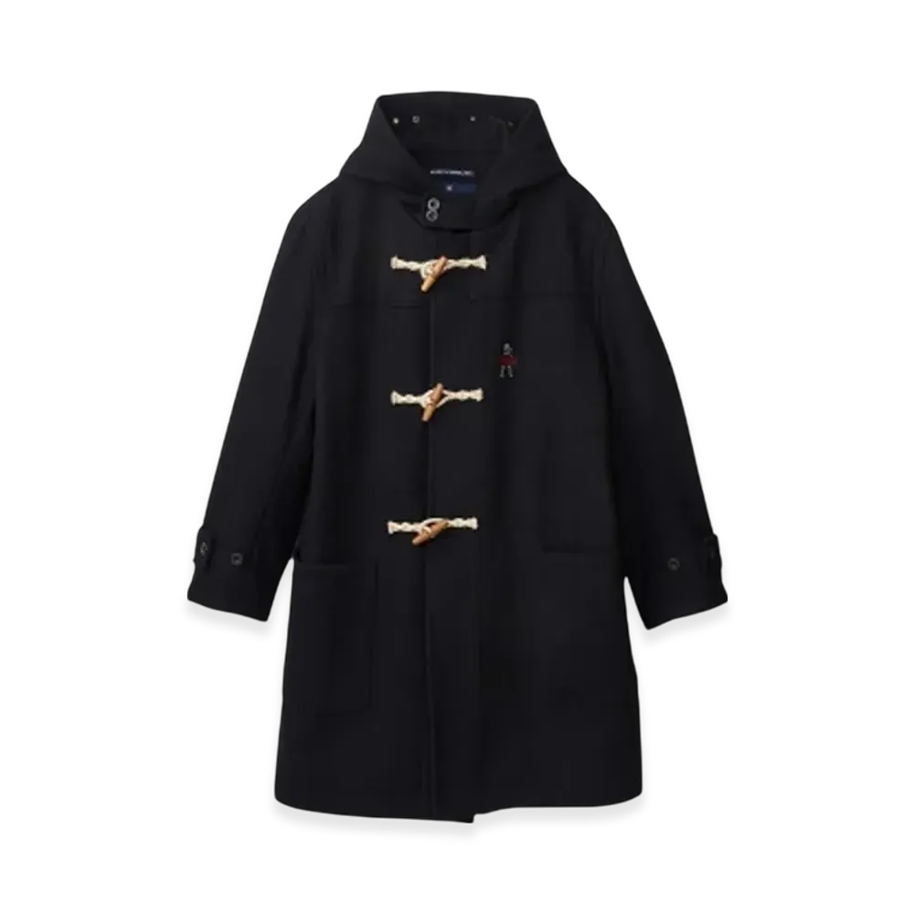 HYSTERIC GLAMOUR London Tradition Vixen Line Embroidered Monty Duffle Coat "Black"