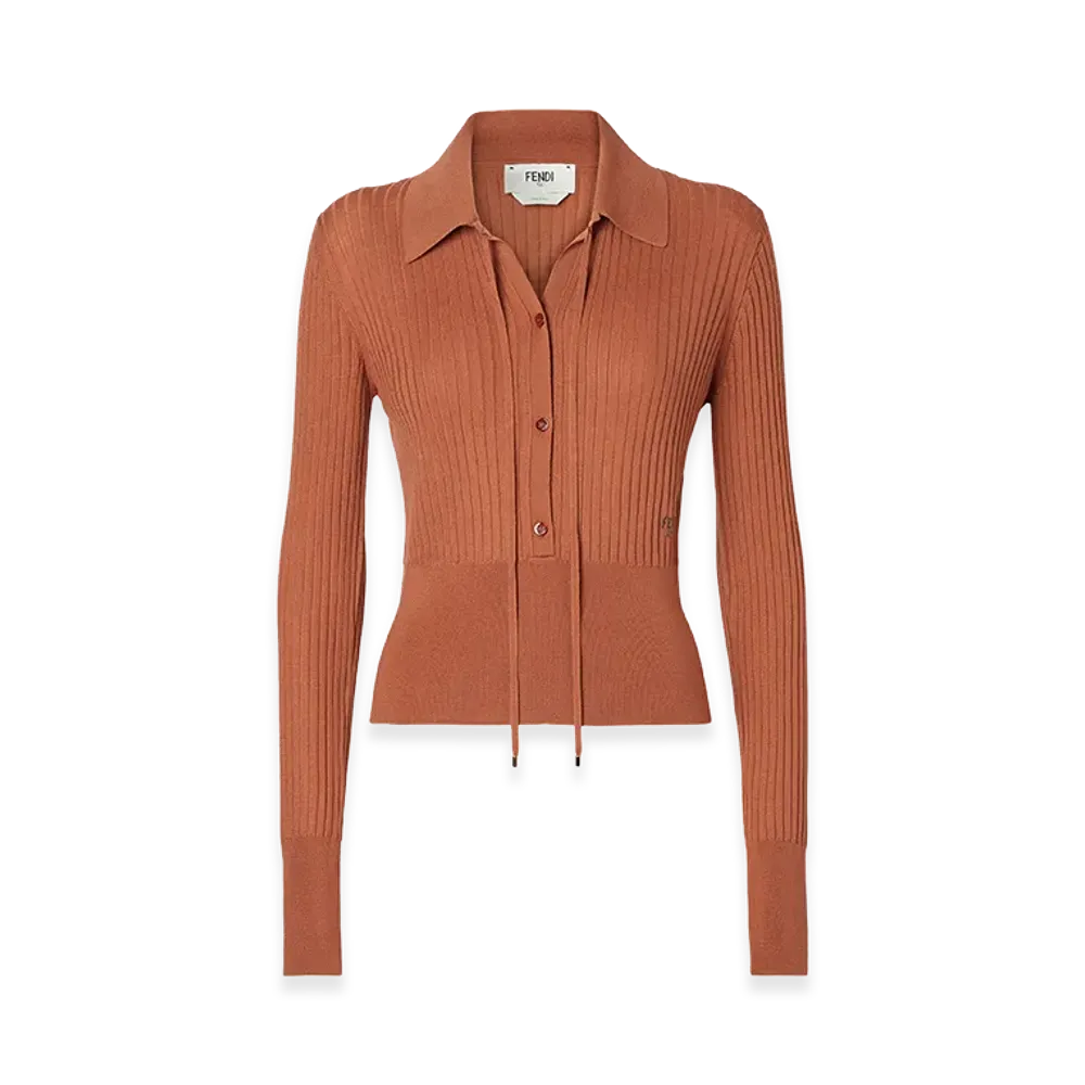 FENDI Women's Ribbed Sweater "Brown"