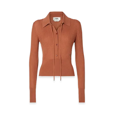 FENDI Women's Ribbed Sweater "Brown"