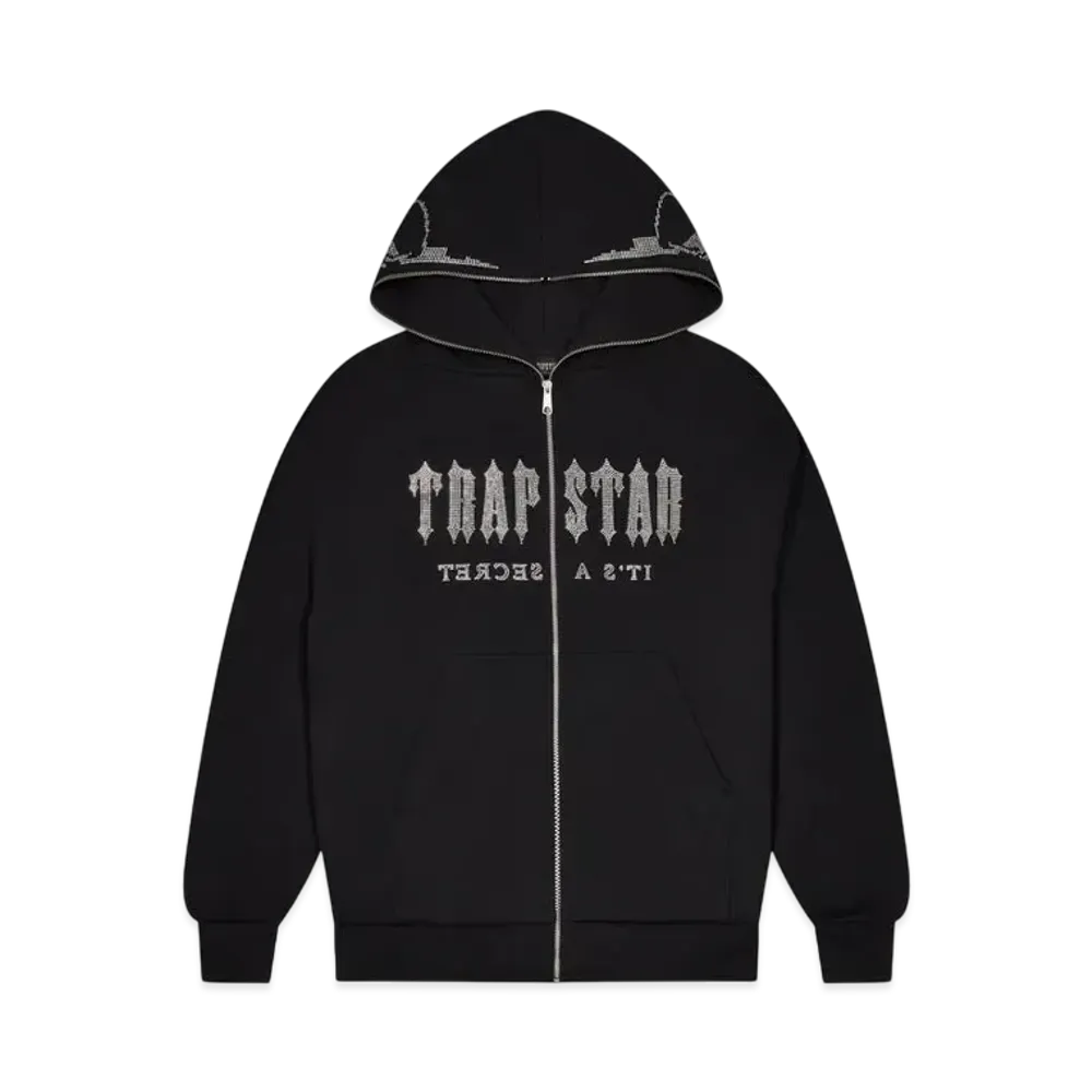 TRAPSTAR Decoded Skull Diamante Hoodie "Black"