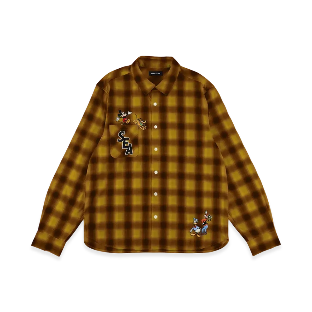 WIND AND SEA Patch Plaid Shirt "Yellow"
