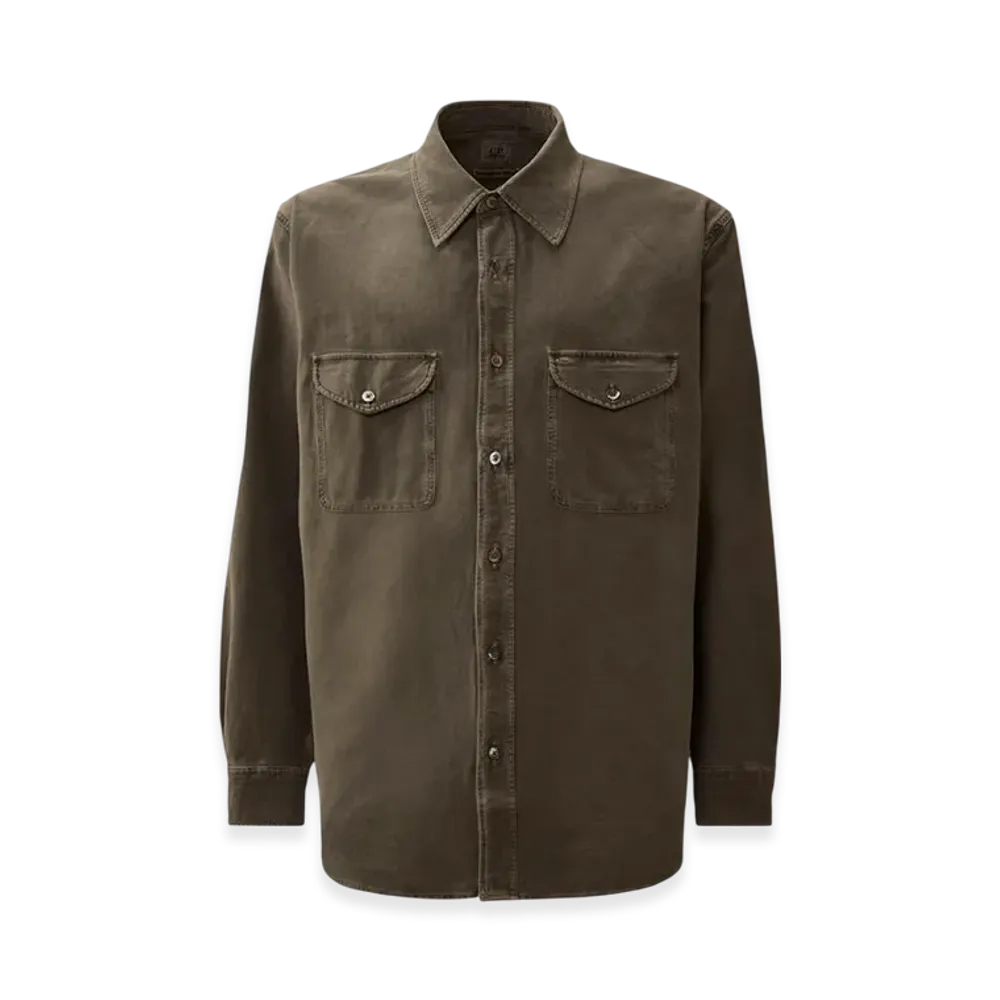 C.P. Company x OUR LEGACY WORK SHOP Ottoman Stretch Long Sleeve Shirt "After Dark Grey"