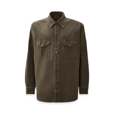 C.P. Company x OUR LEGACY WORK SHOP Ottoman Stretch Long Sleeve Shirt "After Dark Grey"
