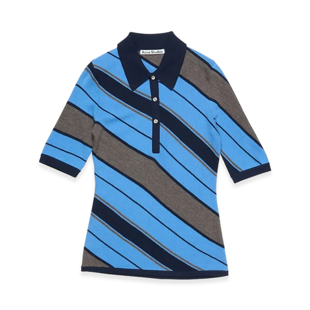 Acne Studios Wool Polo Knit "Multi Blue"