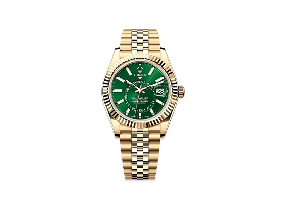 ROLEX Sky-Dweller 42mm Yellow Gold 336938 "Bright Green"
