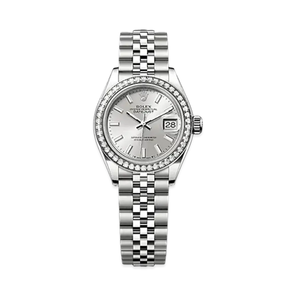 ROLEX Lady-Datejust 28mm Oystersteel & White Gold Diamond 279384RBR "Silver"