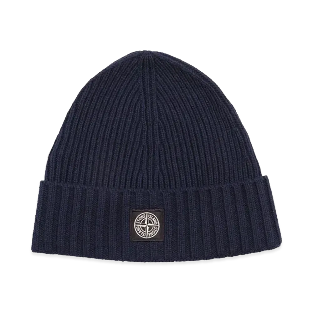 Stone Island Kids Beanie Hat "Blue"