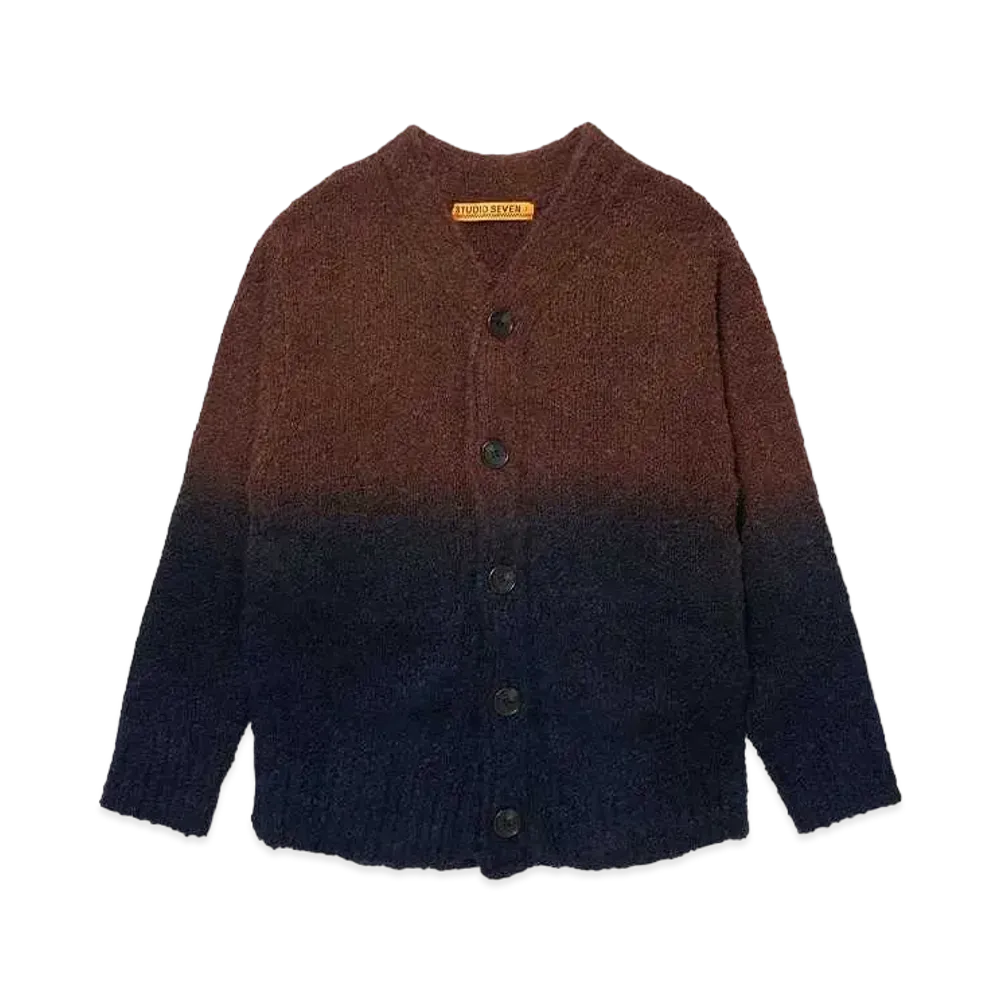 STUDIO SEVEN Overdyed Long Cardigan "BROWN"