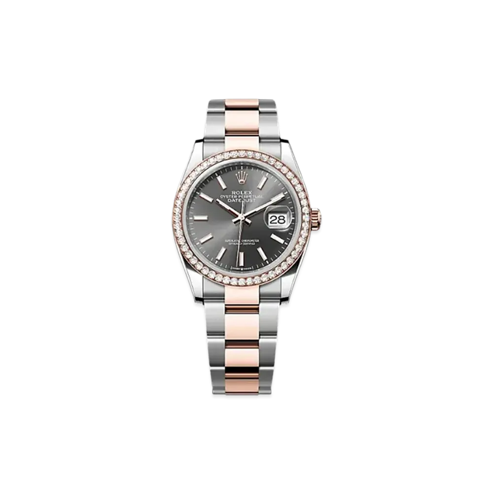 ROLEX Datejust 36mm Oystersteel & Everose Gold Diamond 126281RBR "Slate"