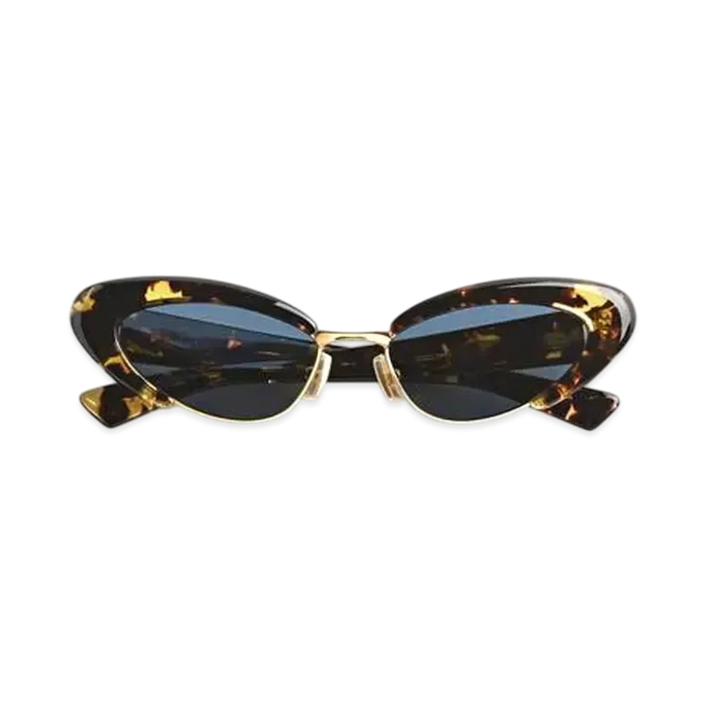 Bottega Veneta Angle Cat Eye Sunglasses "Havana/Blue"
