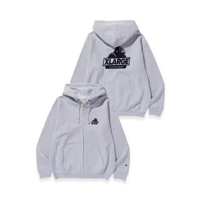 Xlarge x Champion Reverse Weave Zip Up Hooded Sweatshirt "Ash"