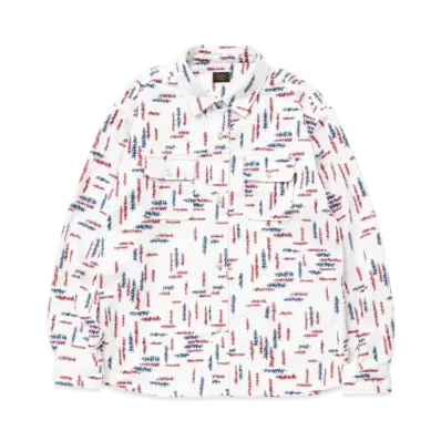 RATS Print Flannel Shirt "White"