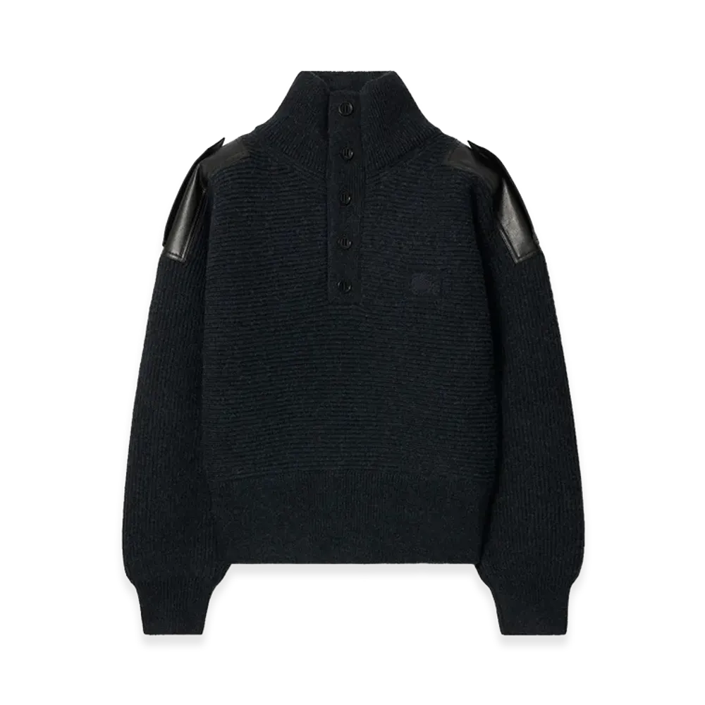 Burberry Wool Half-button Sweater "Tarmac Grey"