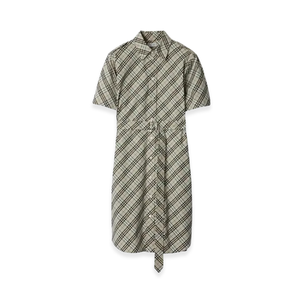 Burberry Check Cotton Shirt Dress "Husk"