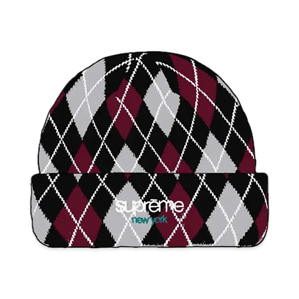 Supreme Argyle Cashmere Beanie "Black"