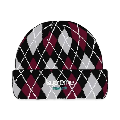 Supreme Argyle Cashmere Beanie "Black"