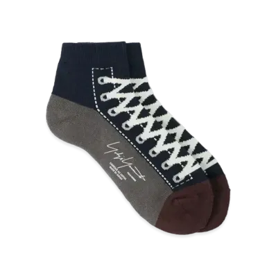 Yohji Yamamoto C/AC Plain Stitch Pile Sneaker Socks "Navy"