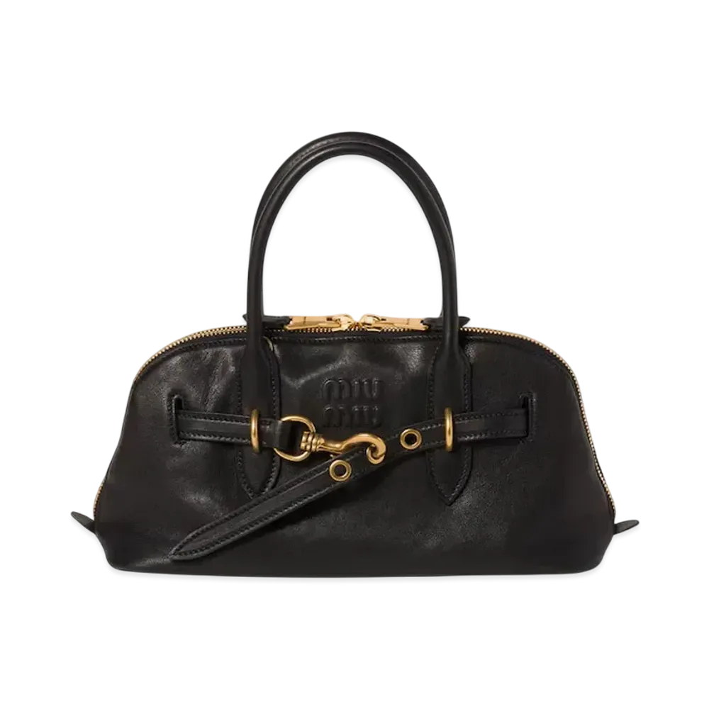 MIUMIU Aventure Nappa Leather Top-Handle Bag Regular "Black"