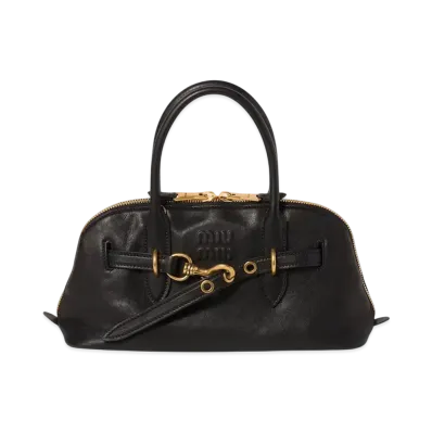 MIUMIU Aventure Nappa Leather Top-Handle Bag Regular "Black"