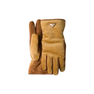 PRADA Corduroy Gloves "Sand Beige"