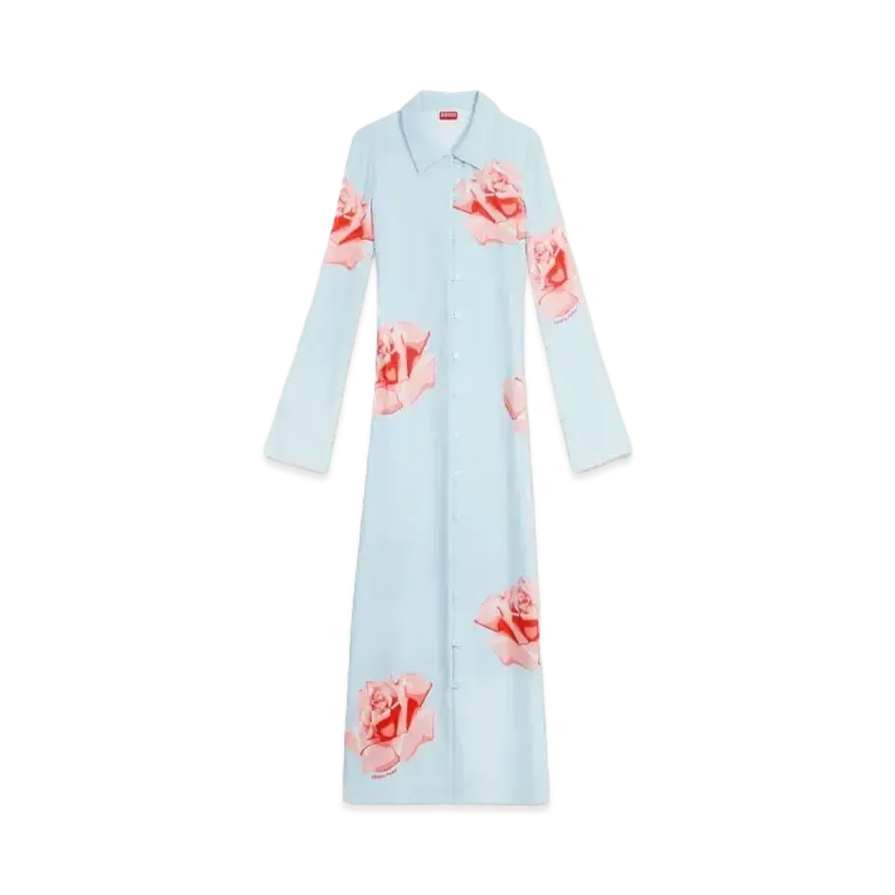 KENZO 'ROSE' Elevate Woven Cardigan "Blue"