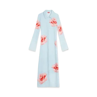 KENZO 'ROSE' Elevate Woven Cardigan "Blue"