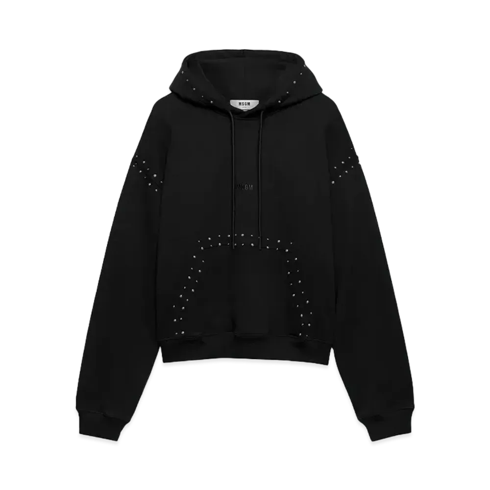 MSGM Jersey Sweatshirt With Multicolor Studs "Black"