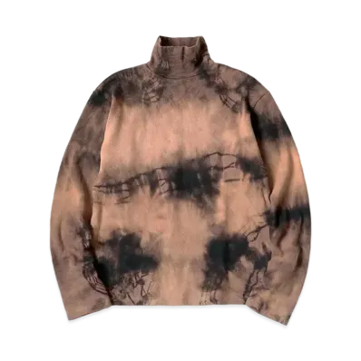 KAPITAL Waffle India High Neck Long Tee "Black Brown"