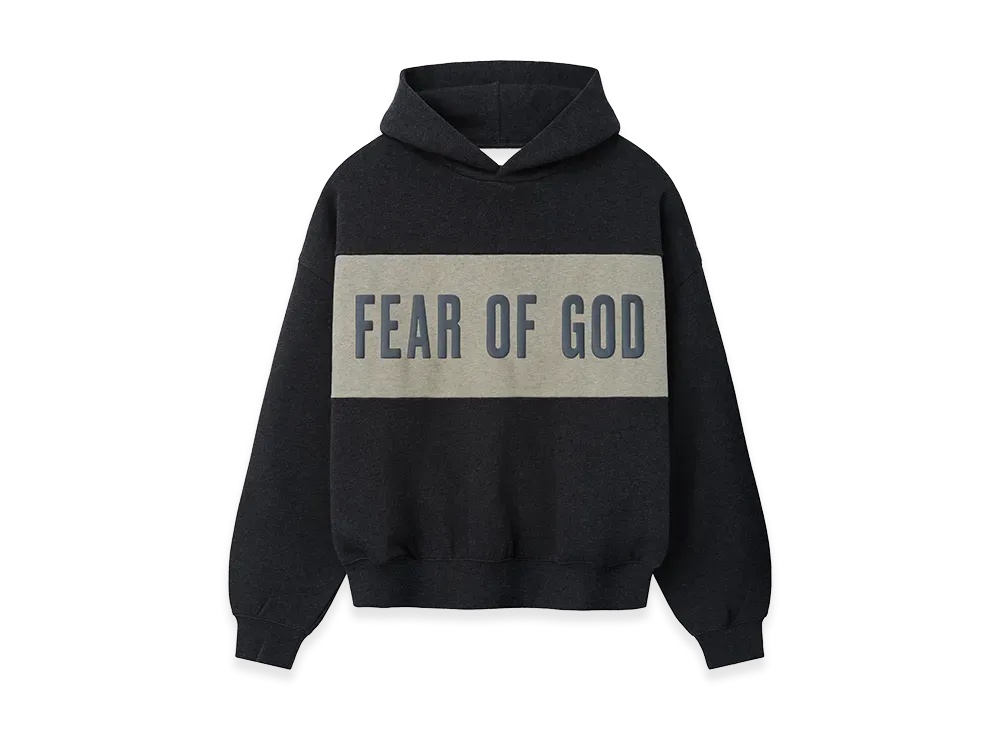 FEAR OF GOD ESSENTIALS Cropped Relaxed Panelled Hoodie "Iron Grey/Heather Seal Heather"