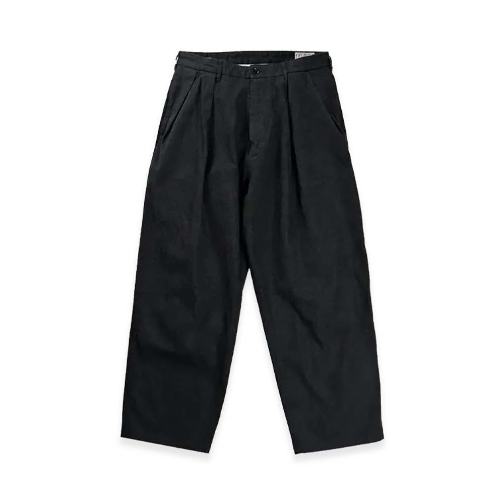 GDC x FULLCOUNT Big Denim Tuck Trousers "Black"