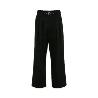 JW ANDERSON Wide Leg Pleat Front Trousers "Black"
