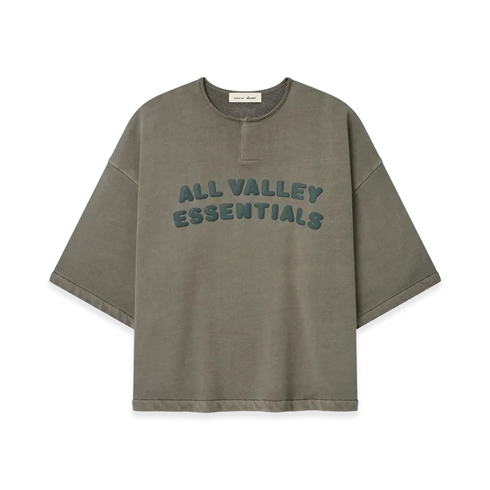FEAR OF GOD ESSENTIALS 3/4 Henley Sweatshirt "Washed Seal"