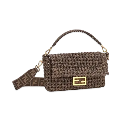 FENDI Baguette Jacquard Fablic Woven Bag