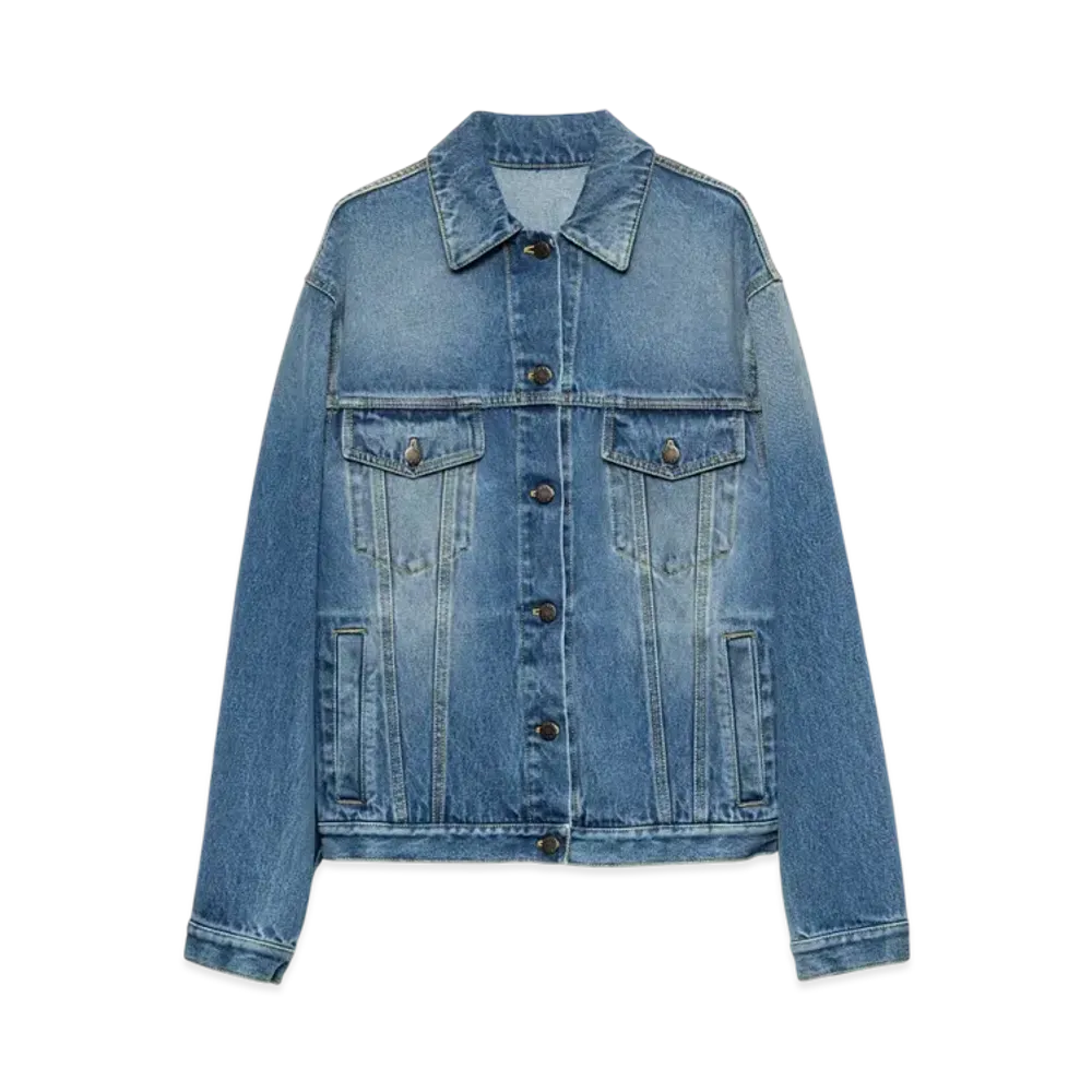 PRADA Women's Denim Blouson Jacket "Light Blue"
