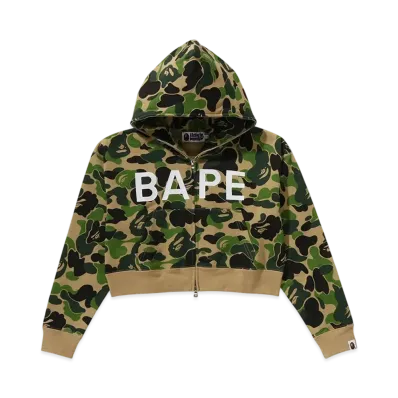 A BATHING APE Ladies ABC Camo Full Zip Hoodie "Green"
