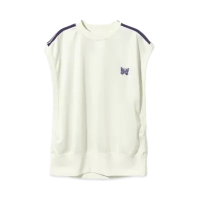Needles for NEPENTHES WOMAN Sleeveless Track Tee - Poly Smooth "Ivory"