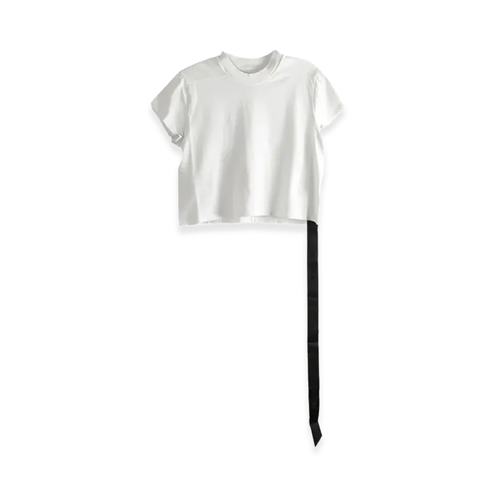 Rick Owens DRKSHDW Women's Cropped Small Level T-Shirt "White"