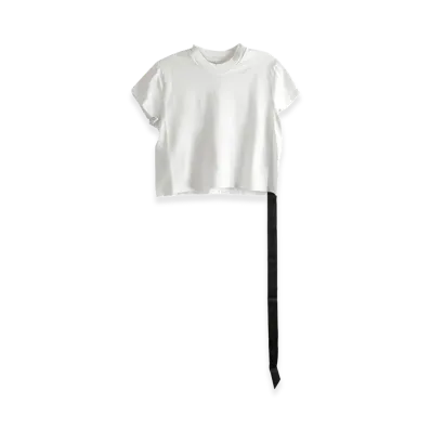 Rick Owens DRKSHDW Women's Cropped Small Level T-Shirt "White"
