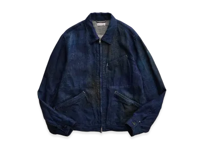 NICENESS N.Jett Printed Canvas Short Blouson "Indigo"