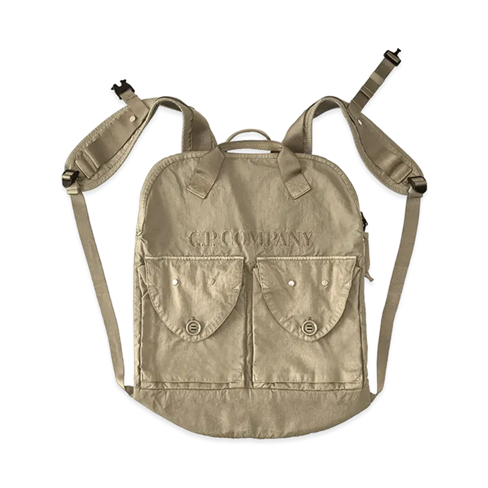 C.P. Company Panama-R Mixed Zip Backpack "Dove Grey"