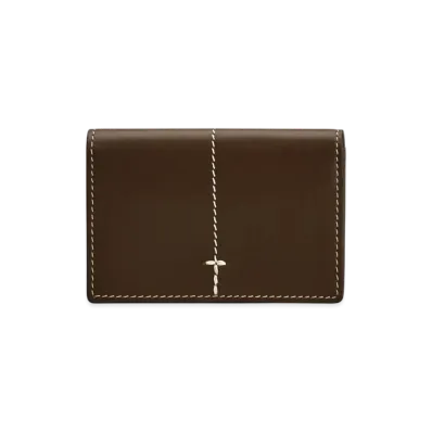 TOD'S Business Card Holder in Leather "Brown"