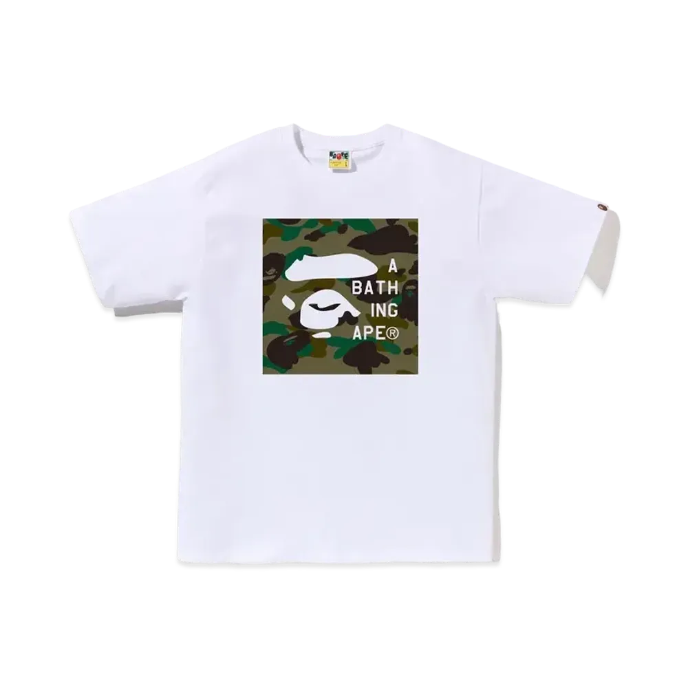 A BATHING APE 1st Camo Bape Face Tag Logo Tee "White"