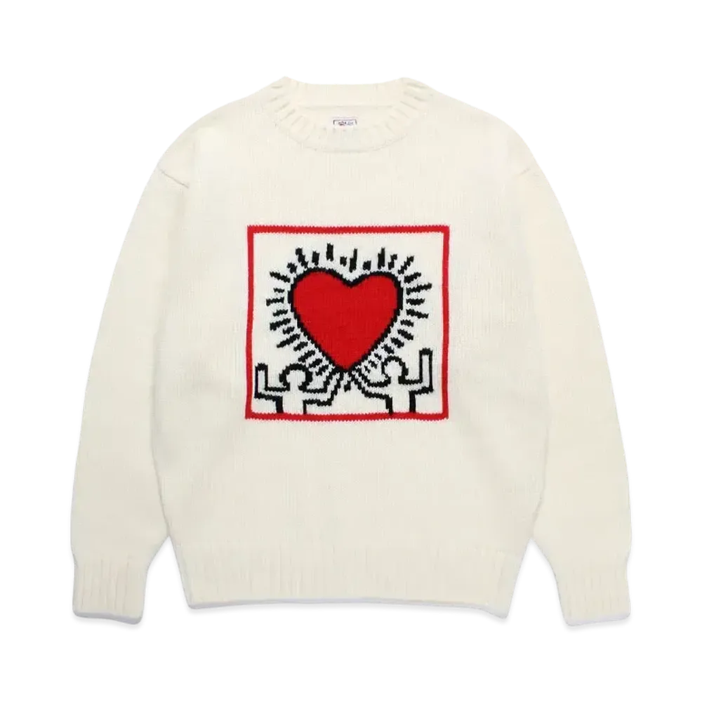 WACKO MARIA x Keith Haring Jacquard Knit Sweater "White"