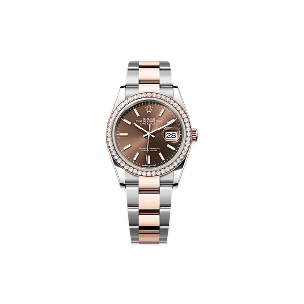 ROLEX Datejust 36mm Oystersteel & Everose Gold Diamond 126281RBR "Chocolate"