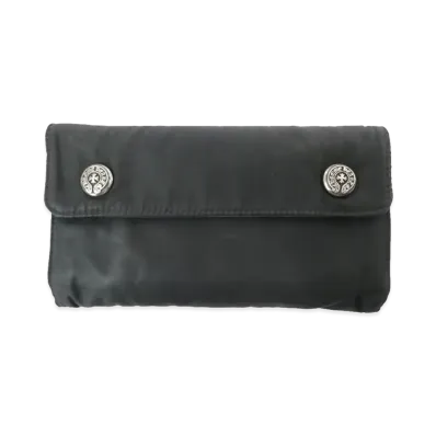 Chrome Hearts Wave Horseshoe Button Nylon Wallet "Black"