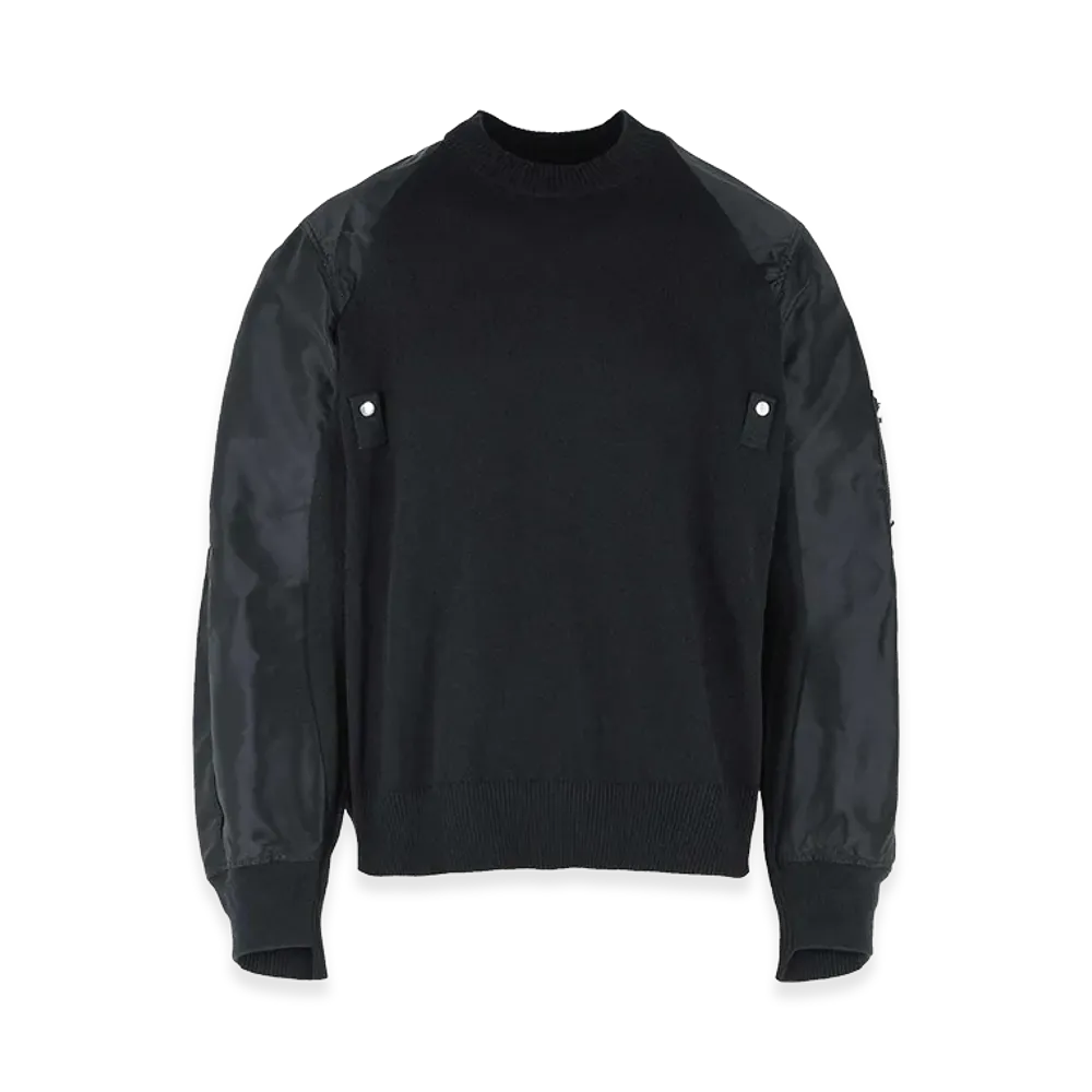 sacai Cotton Blend Sweater "Black"
