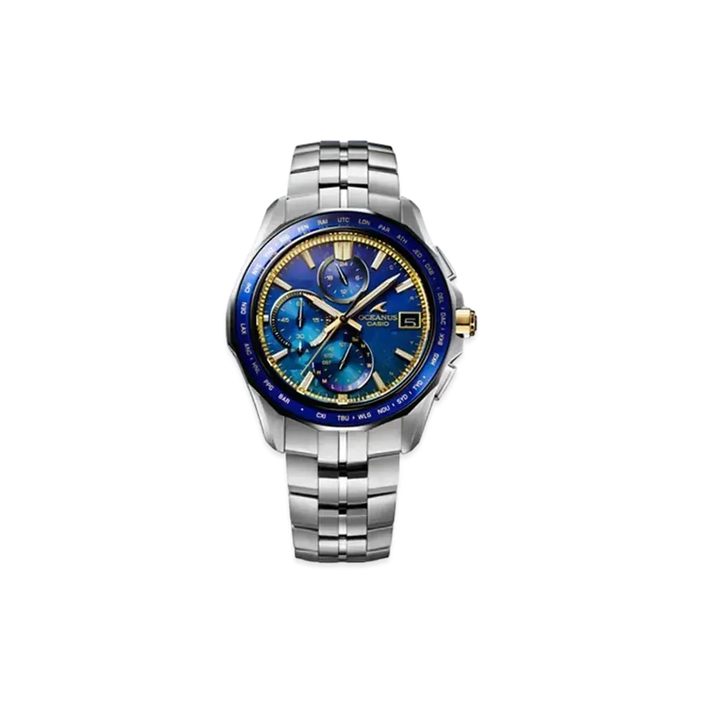 Casio Manta S7000 Series Casio Watch 50th Anniversary Model World Exclusive 600 "Blue/Gold" OCW-S7000SS-2AJR
