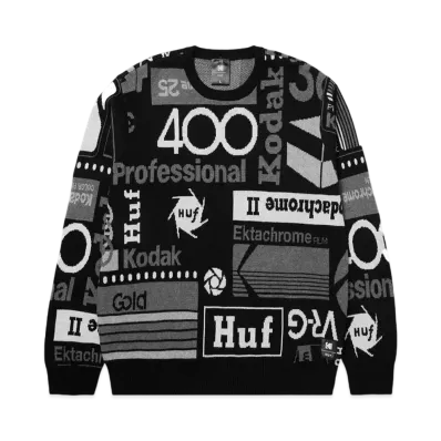 HUF x KODAK Dark Room Jacquard Knit Sweater "Black"