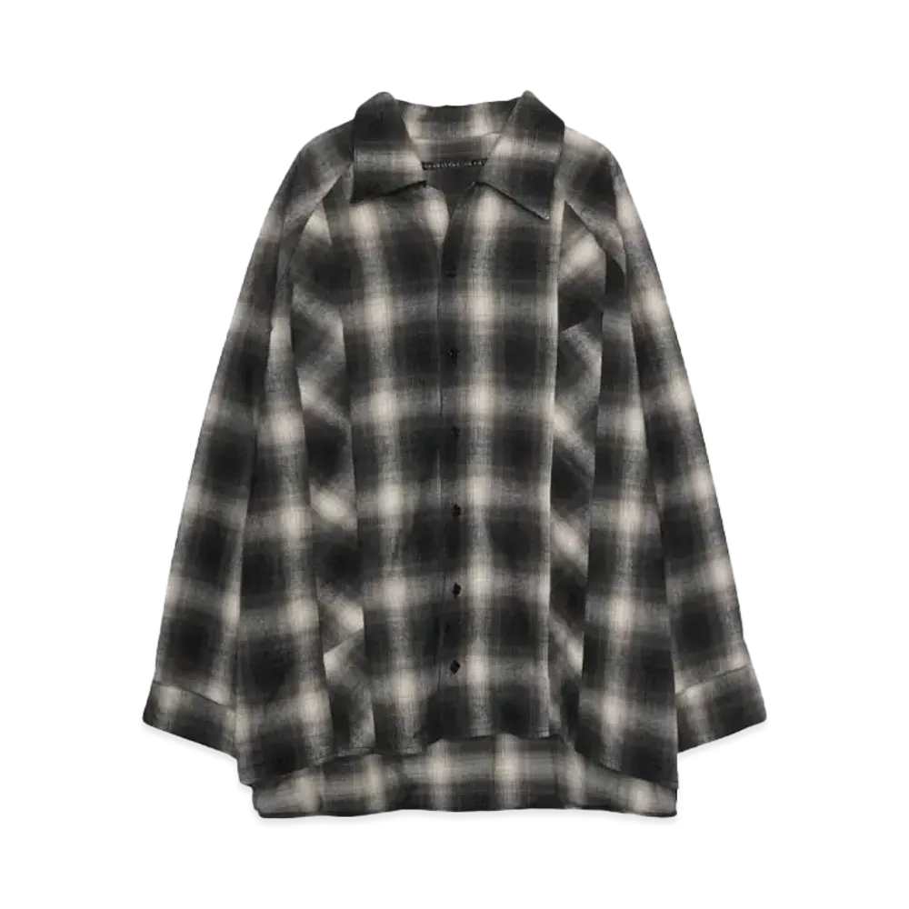 my beautiful landlet Ombre Check Cotton Shaggy "BLACK"
